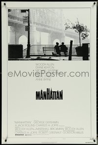 6k0797 MANHATTAN style B 1sh 1979 classic image of Woody Allen & Diane Keaton by bridge!