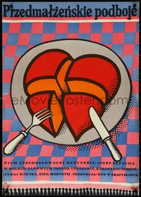 6k0479 DEN SLNOVRATU Polish 23x32 1974 Jozef Rezucha, Flisak art of heart on plate, ultra rare!