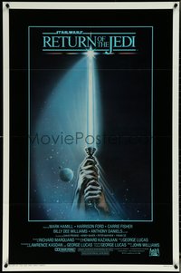 6k0878 RETURN OF THE JEDI int'l 1sh 1983 Star Wars Episode VI, hands holding lightsaber by Reamer!
