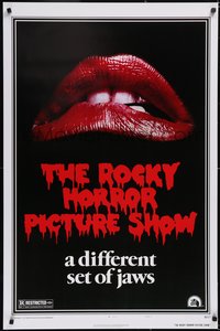6k0887 ROCKY HORROR PICTURE SHOW 1sh R1980s classic lips, a different set of jaws!