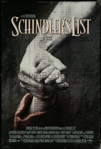 6k0895 SCHINDLER'S LIST int'l DS 1sh 1993 Steven Spielberg World War II classic, Best Picture!