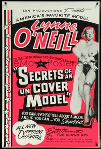 6k0901 SECRETS OF AN UNCOVER MODEL 28x42 1sh 1965 America's model, toast of Broadway, ultra rare!