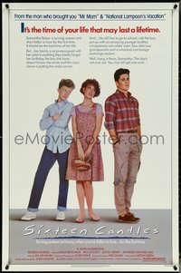 6k0913 SIXTEEN CANDLES 1sh 1984 Molly Ringwald, Anthony Michael Hall, directed by John Hughes!