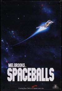 6k0918 SPACEBALLS teaser 1sh 1987 Mel Brooks sci-fi Star Wars spoof, John Candy, Pullman!