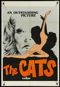 6k0505 CATS 23x34 special poster 1976 Les Felines, great sexy nude art, it's an outstanding picture!