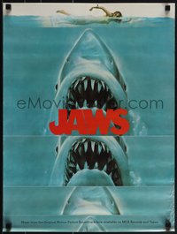 6k0130 JAWS 18x24 music poster 1975 great far sexier Roger Kastel art of shark attacking swimmer!