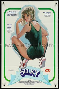 6k0516 SILKY 23x35 special poster 1980 Gloria Leonard, sexy Merle Michaels in the title role, rare!