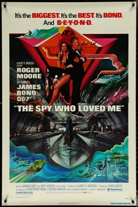 6k0919 SPY WHO LOVED ME 1sh 1977 great art of Roger Moore as James Bond by Bob Peak!