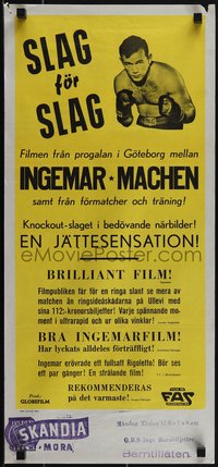 6k0124 SLAG FOR SLAG Swedish stolpe 1958 Blow By Blow with boxer Ingemar Johansson, ultra rare!