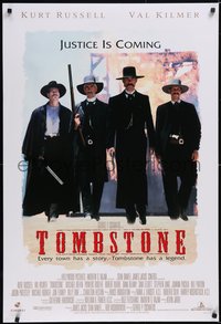 6k0958 TOMBSTONE DS 1sh 1993 Kurt Russell as Wyatt Earp, Val Kilmer as Doc Holliday!