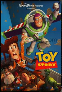 6k0963 TOY STORY DS 1sh 1995 Disney/Pixar cartoon, Buzz Lightyear flying over Woody, Bo Peep, more!