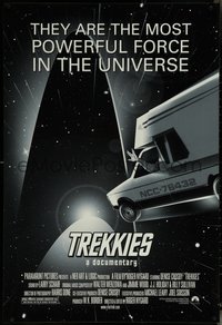 6k0967 TREKKIES 1sh 1999 Star Trek fan documentary, wacky b/w truck-in-space art!