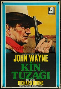 6k0337 BIG JAKE Turkish 1973 great different artwork of John Wayne with revolver!