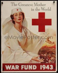 6k0118 GREATEST MOTHER IN THE WORLD 22x28 WWII poster 1943 Wilbur art, Red Cross nurse, ultra rare!