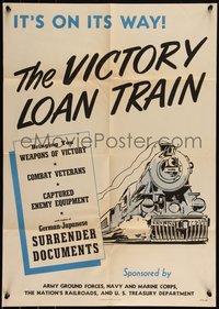 6k0119 VICTORY LOAN TRAIN 18x26 WWII war poster 1945 bringing you weapons of victory, ultra rare!