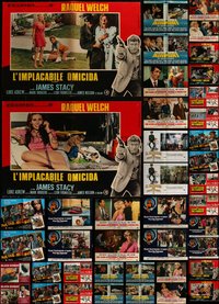 6m0686 LOT OF 84 FORMERLY FOLDED ITALIAN 19X27 PHOTOBUSTAS 1960s-1970s a variety of movie scenes!