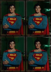 6m0646 LOT OF 4 UNFOLDED 21x30 SUPERMAN FOIL COMMERCIAL POSTERS 1978 Christopher Reeve in costume!