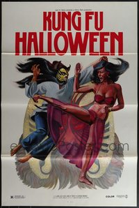 6m0474 LOT OF 7 FORMERLY TRI-FOLDED SINGLE-SIDED 27X41 KUNG FU HALLOWEEN ONE-SHEETS 1977