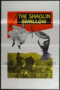 6m0166 LOT OF 25 FORMERLY TRI-FOLDED SINGLE-SIDED 27X41 SHAOLIN SWALLOW ONE-SHEETS 1977 kung fu!