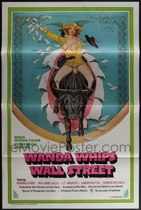 6m0567 LOT OF 3 FORMERLY TRI-FOLDED SINGLE-SIDED WANDA WHIPS WALL STREET ONE-SHEETS 1982 sexy art!