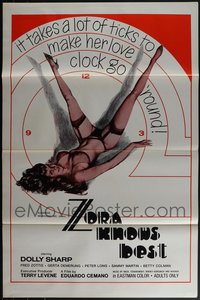 6m0518 LOT OF 5 FORMERLY TRI-FOLDED SINGLE-SIDED ZORA KNOWS BEST ONE-SHEETS 1968 sexy clock art!