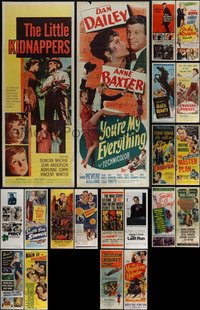 6m0615 LOT OF 22 FORMERLY FOLDED INSERTS 1940s-1970s great images from a variety of movies!