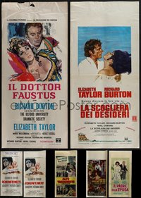6m0642 LOT OF 7 FORMERLY FOLDED ELIZABETH TAYLOR ITALIAN LOCANDINAS 1960s-1970s great movie images!