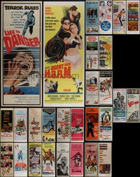 6m0594 LOT OF 28 MOSTLY UNFOLDED 1960S INSERTS 1960s great images from a variety of movies!