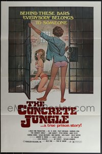 6m0584 LOT OF 3 FORMERLY TRI-FOLDED SINGLE-SIDED 27X41 CONCRETE JUNGLE ONE-SHEETS 1982 sexy art!