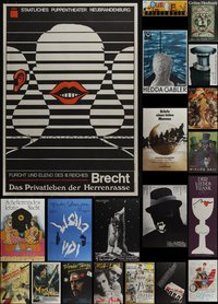 6m0078 LOT OF 23 MOSTLY FORMERLY FOLDED EAST GERMAN POSTERS 1970s-1980s a variety of movie images!