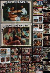6m0740 LOT OF 45 FORMERLY FOLDED SEXPLOITATION ITALIAN 19X27 PHOTOBUSTAS 1970s-1980s a variety of movie scenes!