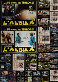 6m0730 LOT OF 50 FORMERLY FOLDED 1970s-1980s ITALIAN 19X27 PHOTOBUSTAS 1970s-1980s movie scenes!