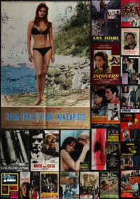 6m0116 LOT OF 24 FORMERLY FOLDED ITALIAN 26X38 PHOTOBUSTAS 1960s-1970s a variety of movie scenes!