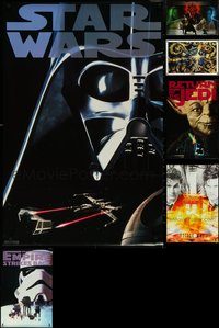 6m0041 LOT OF 6 UNFOLDED STAR WARS & DOCTOR WHO COMMERCIAL POSTERS 1990s-2000s great images!
