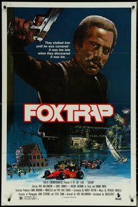 6m0353 LOT OF 13 FORMERLY TRI-FOLDED SINGLE-SIDED FOXTRAP ONE-SHEETS 1986 Fred Williamson!