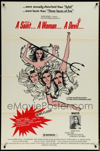 6m0181 LOT OF 24 FORMERLY TRI-FOLDED SINGLE-SIDED SAINT A WOMAN A DEVIL ONE-SHEETS 1980 sexy art!