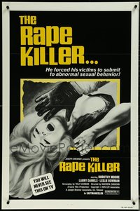6m0529 LOT OF 5 FORMERLY TRI-FOLDED SINGLE-SIDED 27X41 RAPE KILLER ONE-SHEETS 1974 abnormal sex!