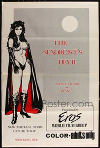 6m0569 LOT OF 3 FORMERLY TRI-FOLDED SINGLE-SIDED SEXORCIST'S DEVIL ONE-SHEETS 1974 sexy art!