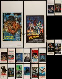 6m0638 LOT OF 18 FORMERLY FOLDED HORROR/SCI-FI ITALIAN LOCANDINAS 1960s-1990s cool movie images!