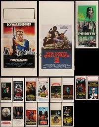 6m0639 LOT OF 17 FORMERLY FOLDED HORROR/SCI-FI ITALIAN LOCANDINAS 1970s-1990s cool movie images!