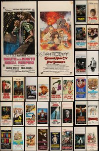 6m0621 LOT OF 34 FORMERLY FOLDED ITALIAN LOCANDINAS 1960s-1990s a variety of cool movie images!