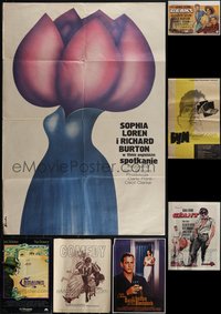 6m0058 LOT OF 7 FORMERLY FOLDED MISCELLANEOUS POSTERS 1960s-2000s a variety of cool images!