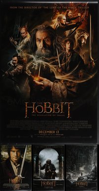 6m0542 LOT OF 4 UNFOLDED DOUBLE-SIDED 27X40 HOBBIT ONE-SHEETS 2012-2014 J.R.R. Tolkein!