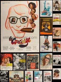 6m0064 LOT OF 22 FORMERLY FOLDED FRENCH 23X32 POSTERS 1960s-1990s a variety of cool movie images!