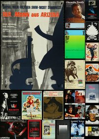 6m0092 LOT OF 28 MOSTLY FORMERLY FOLDED GERMAN POSTERS 1970s-2000s a variety of cool images!