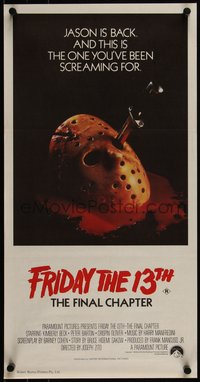 6p0482 FRIDAY THE 13th - THE FINAL CHAPTER Aust daybill 1984 Part IV, this is Jason's unlucky day!
