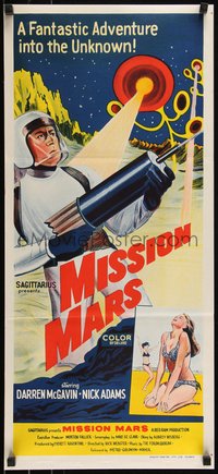 6p0505 MISSION MARS Aust daybill 1968 Darren McGavin, a fantastic sci-fi adventure into the unknown!