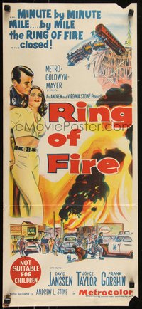 6p0520 RING OF FIRE Aust daybill 1961 it closes on Janssen & Joyce Taylor, different & ultra rare!