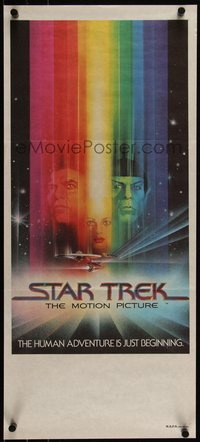 6p0526 STAR TREK Aust daybill 1979 art of William Shatner & Leonard Nimoy by Bob Peak, no credits!