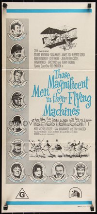 6p0532 THOSE MAGNIFICENT MEN IN THEIR FLYING MACHINES 2nd printing Aust daybill R1971 early airplane!